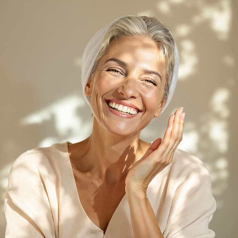 Beautiful mid-aged woman feeling good about herself.